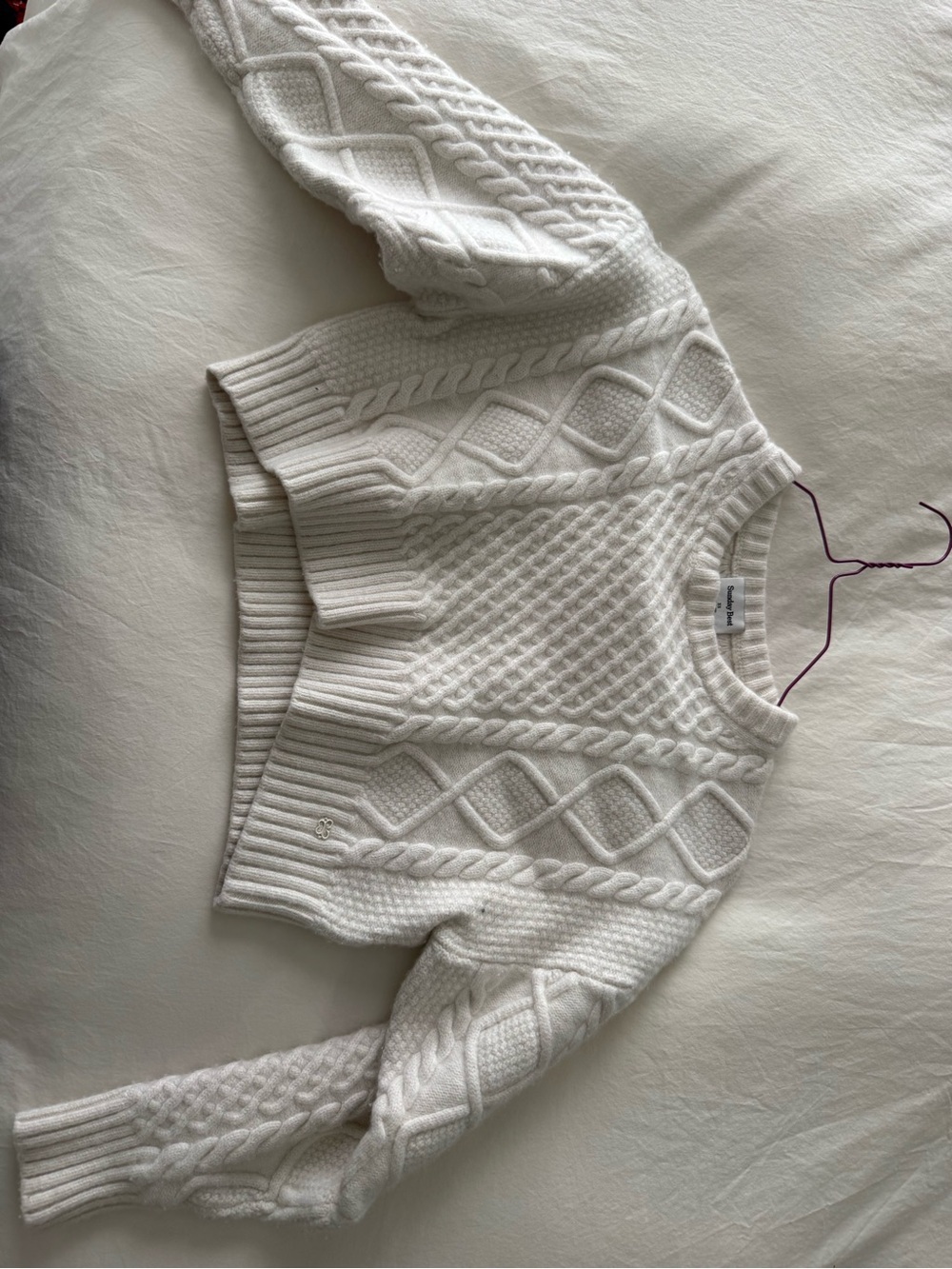 Sunday Best Cream Cable Crewneck Sweater